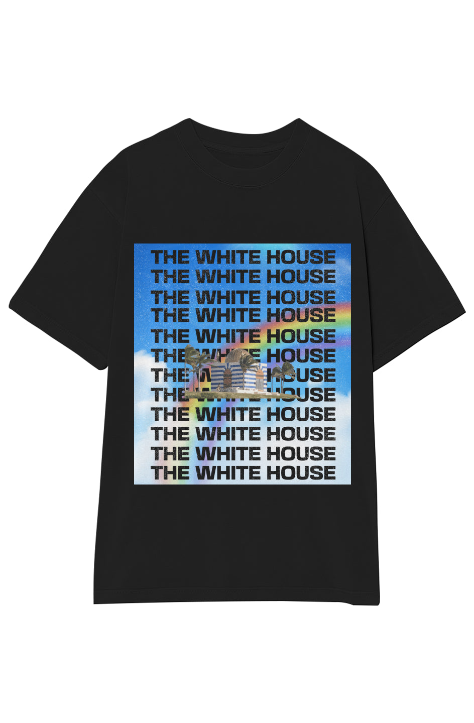 'THE WHITE HOUSE' Garment-Dyed Crewneck T-Shirt