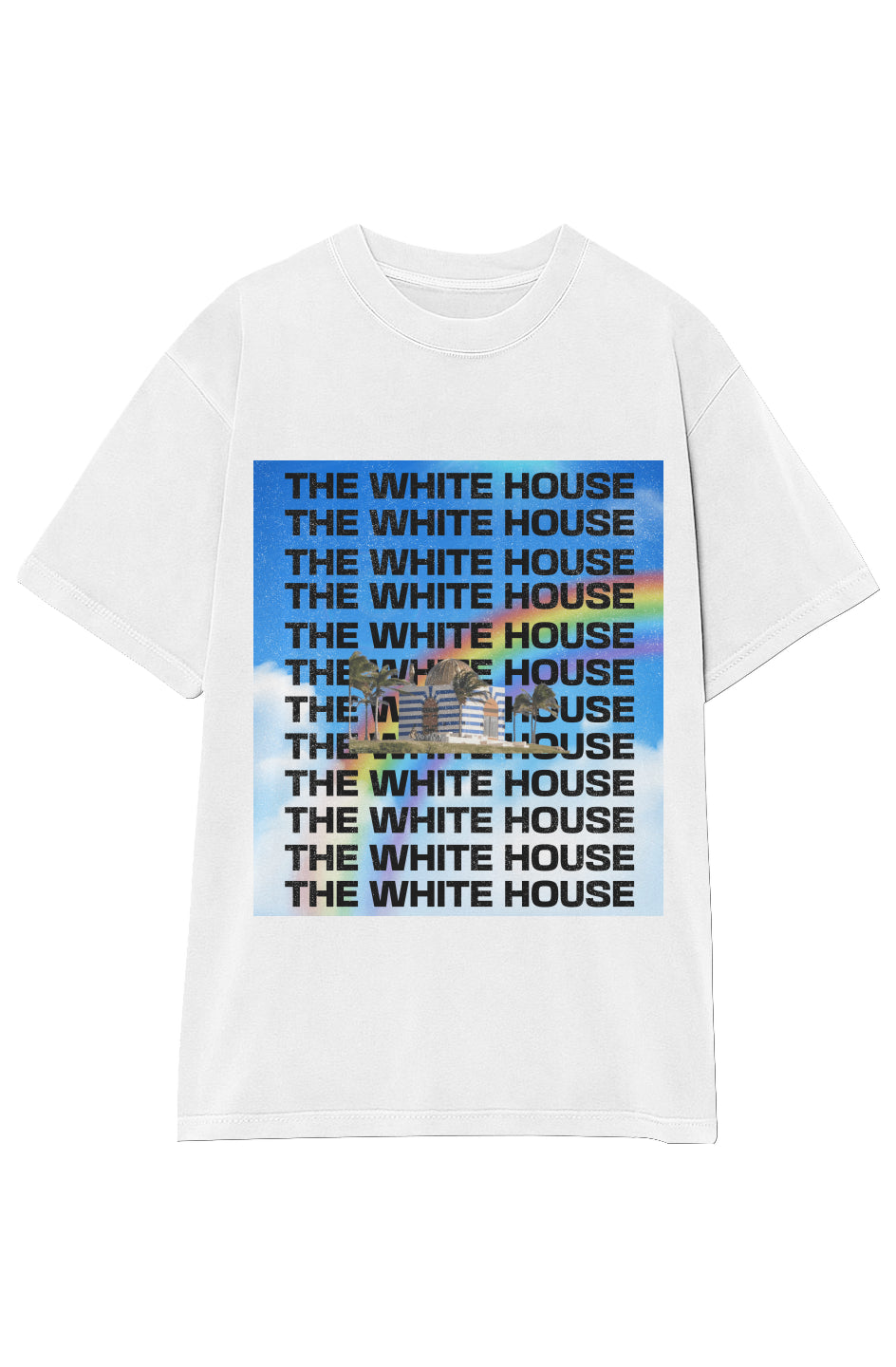 'THE WHITE HOUSE' Garment-Dyed Crewneck T-Shirt